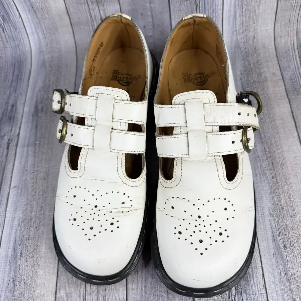 Dr Martens 8065 Mary Jane Leather Shoes Women’s US 5 White